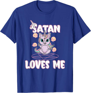 Satan Loves Me - Satanic Unicorn Satanism Baphomet T-Shirt - T-Shirt | Royal