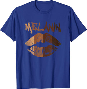 Melanin Lip Kiss BLM BHM Black History Afro Pride Women Gift T-Shirt - T-Shirt | Royal