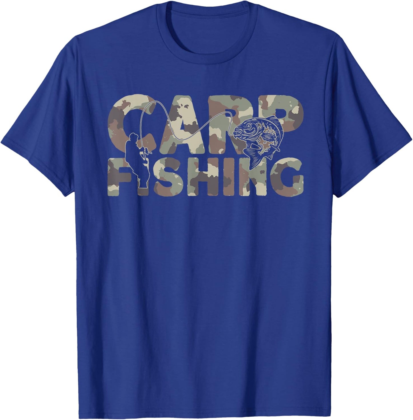 Carp Fisherman Camouflage Carp Fishing T-Shirt - T-Shirt | Royal