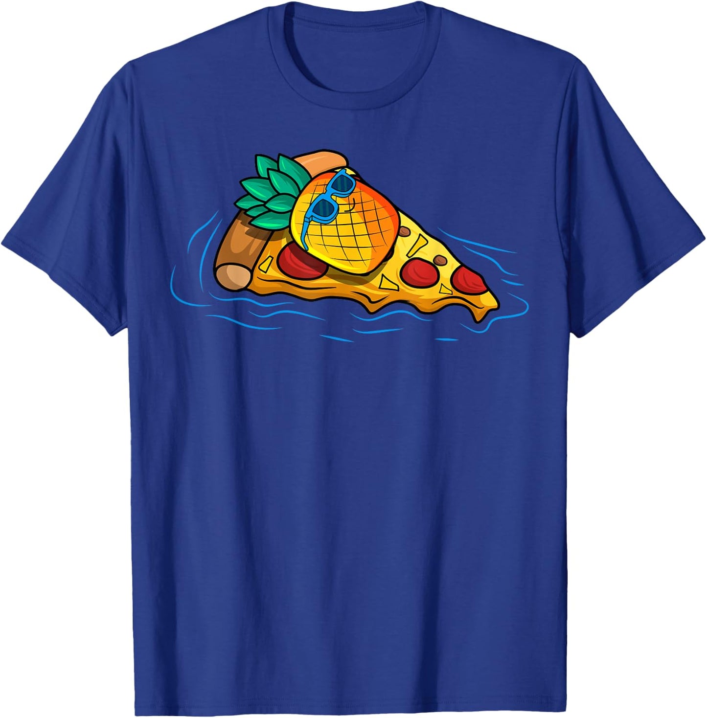 Pineapple Pizza Hawaiian Floating Food Snack Lover T-Shirt - T-Shirt | Royal