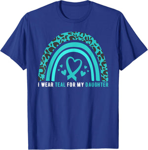 I Wear Teal For My Daughter Cervical Cancer Awareness T-Shirt - T-Shirt | Royal