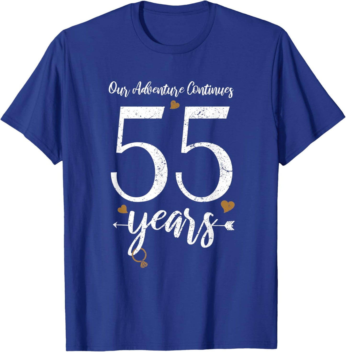 Our Adventures Continues 55 Years - 55th Wedding Anniversary T-Shirt - T-Shirt | Royal