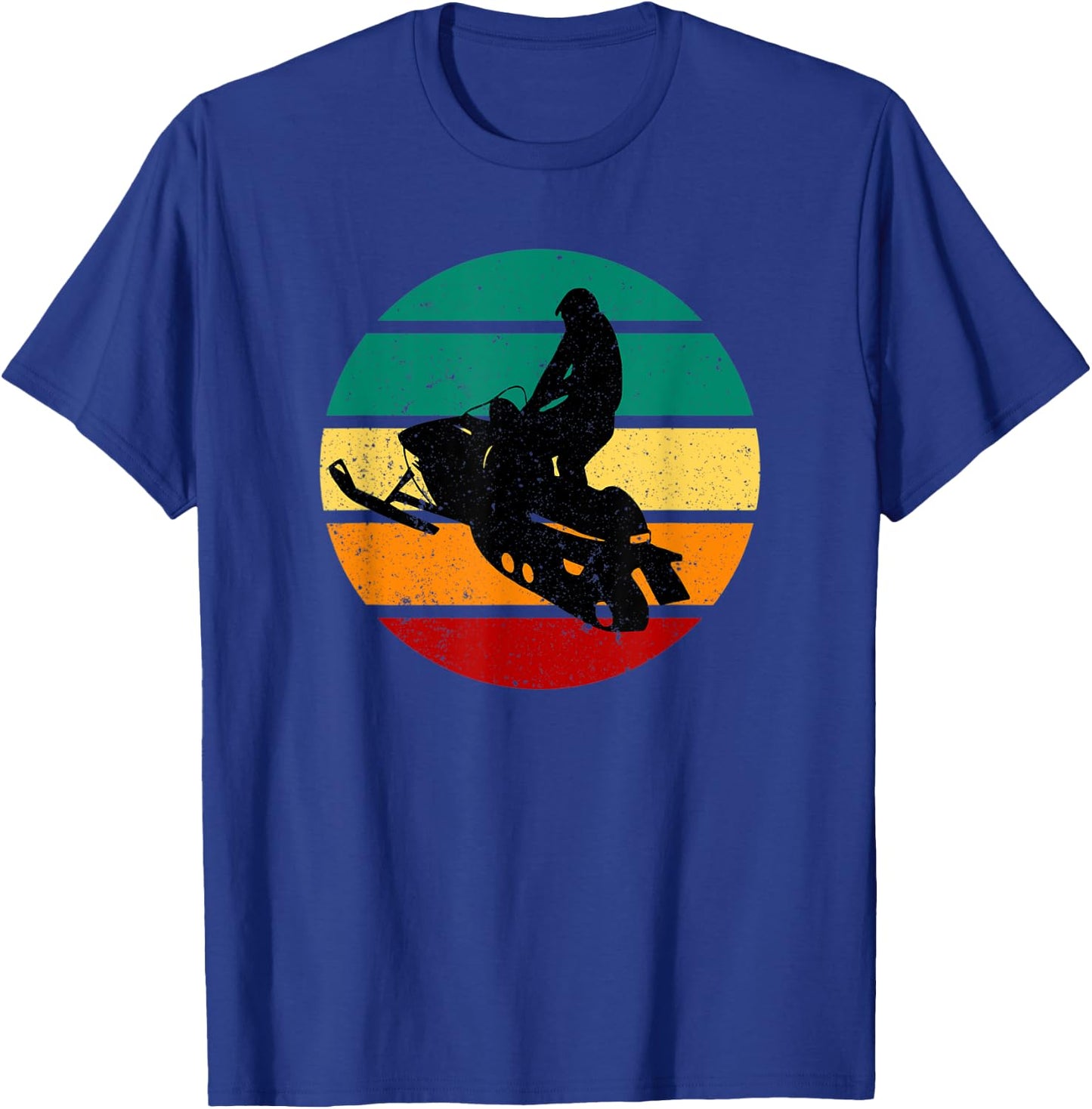 Snowmobile Vintage Motor Sled & Sunset Winter Sports Alpine T-Shirt - T-Shirt | Royal