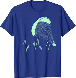 Paraglider Heartbeat Paraglider Heart Paraglider T-Shirt - T-Shirt | Royal