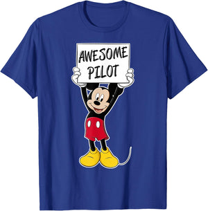 Disney Mickey Mouse Awesome Pilot T-Shirt - T-Shirt | Royal
