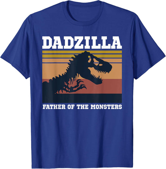 Dadzilla Father Of The Monsters Retro Vintage T-Shirt - T-Shirt | Royal