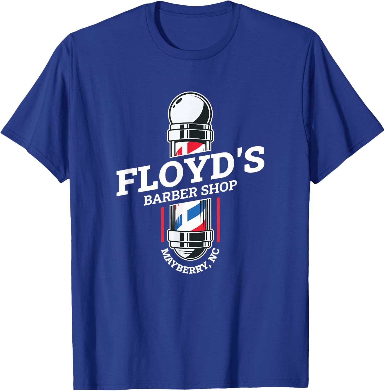 Floyd’s Barber Shop Mayberry North Carolina T-Shirt - T-Shirt | Royal