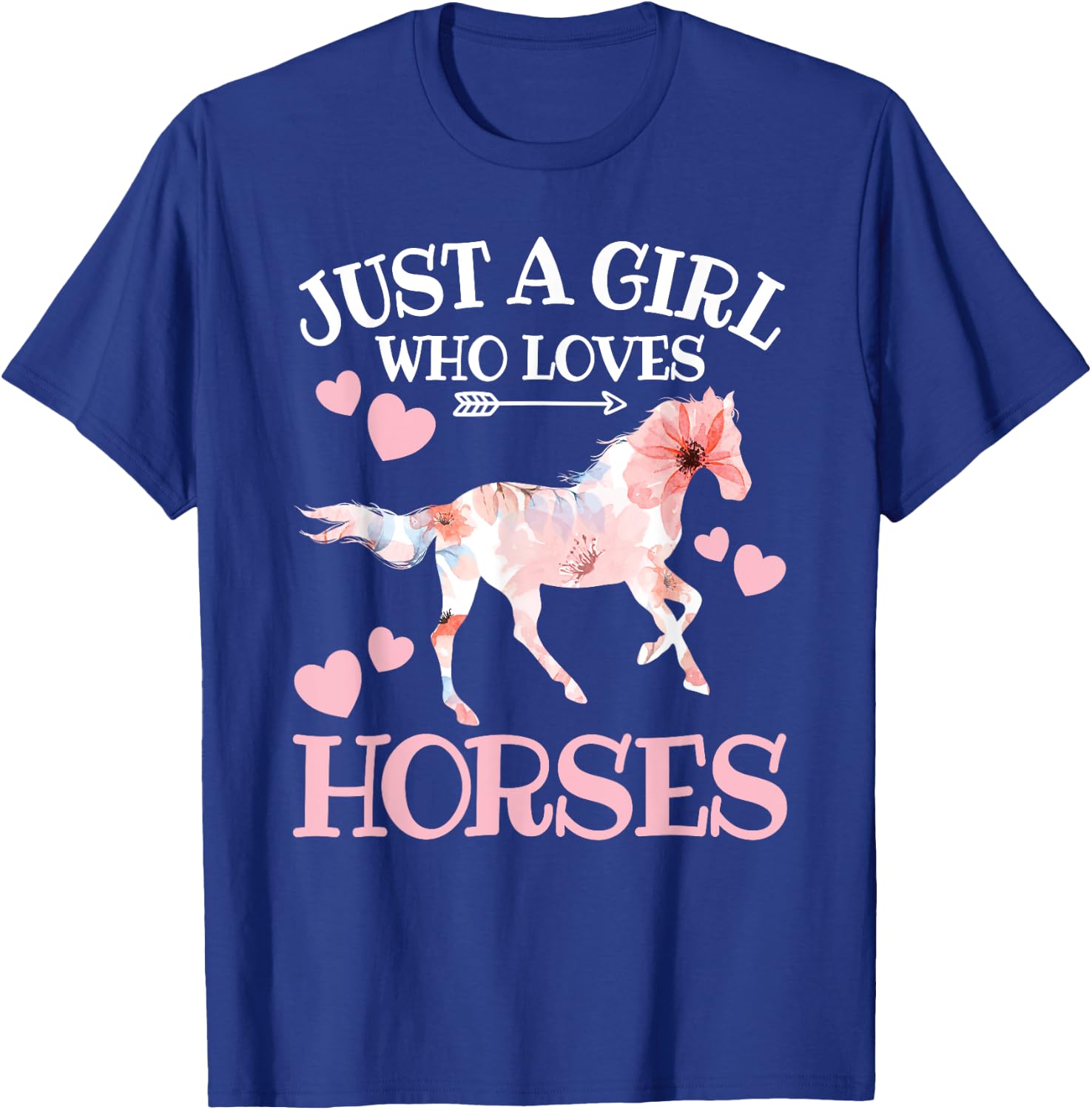 Just A Girl Who Loves Horses Teen Girls Horse Lover T-Shirt - T-Shirt | Royal