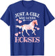 Just A Girl Who Loves Horses Teen Girls Horse Lover T-Shirt - T-Shirt | Royal