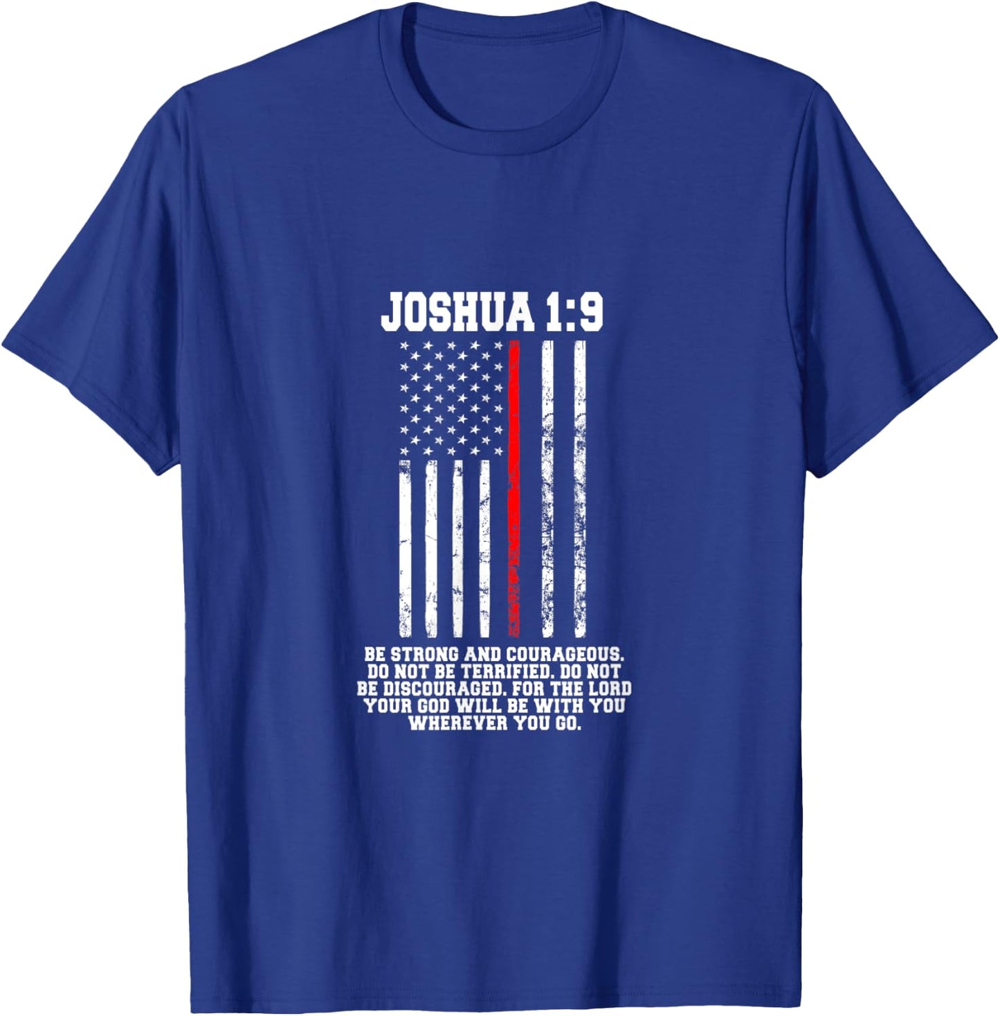 Thin Red Line Firefighter Bible Verse Christian T-Shirt - T-Shirt | Royal