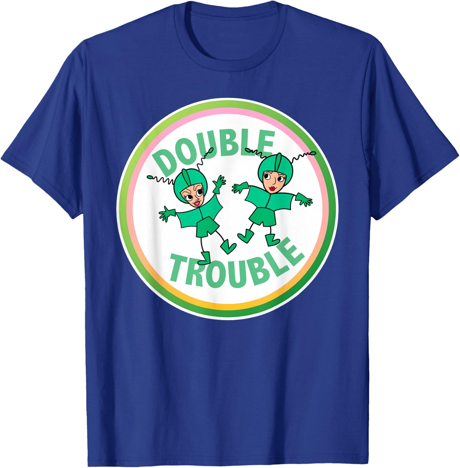 Classic TV Shirts Women's Lucy and Ethel in Trouble Black Cartoon Modern Small T-Shirt - T-Shirt | Royal