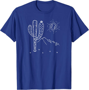 Cactus Baseball Bat Image for America's Pastime Fan T-Shirt - T-Shirt | Royal