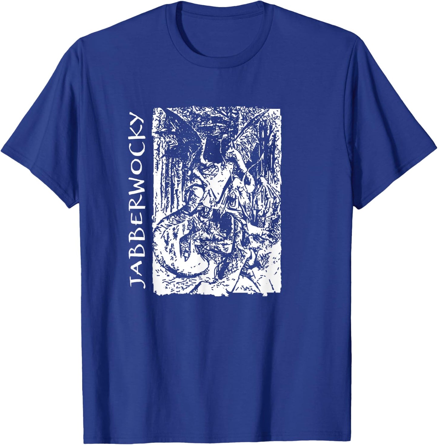 Jabberwocky - Alice - Sketched Style T-Shirt - T-Shirt | Royal