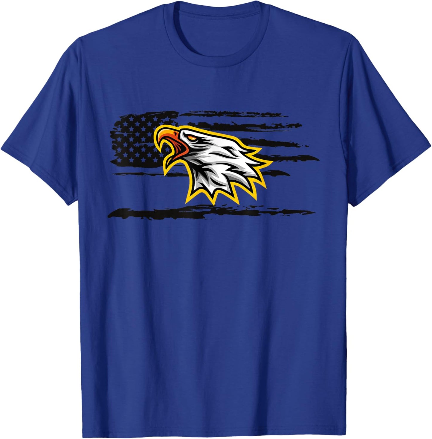 Usa Flag with Screaming Eagle T-Shirt - T-Shirt | Royal