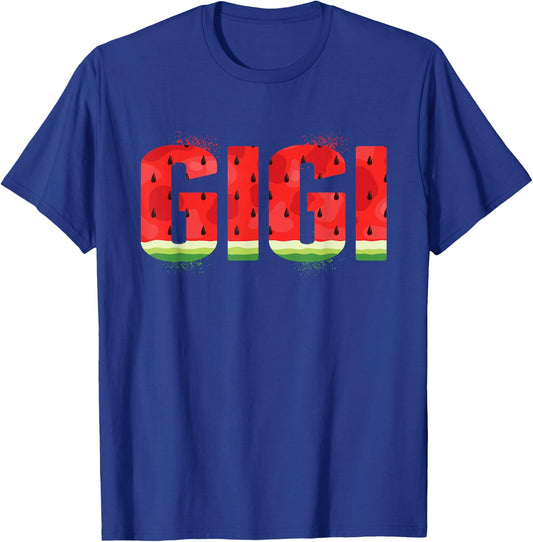 Funny Gigi Watermelon Summer Fruit Family Matching Birthday T-Shirt - T-Shirt | Royal