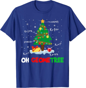 Oh Geometree Funny Christmas Tree Geometry Math Teacher Gift T-Shirt - T-Shirt | Royal