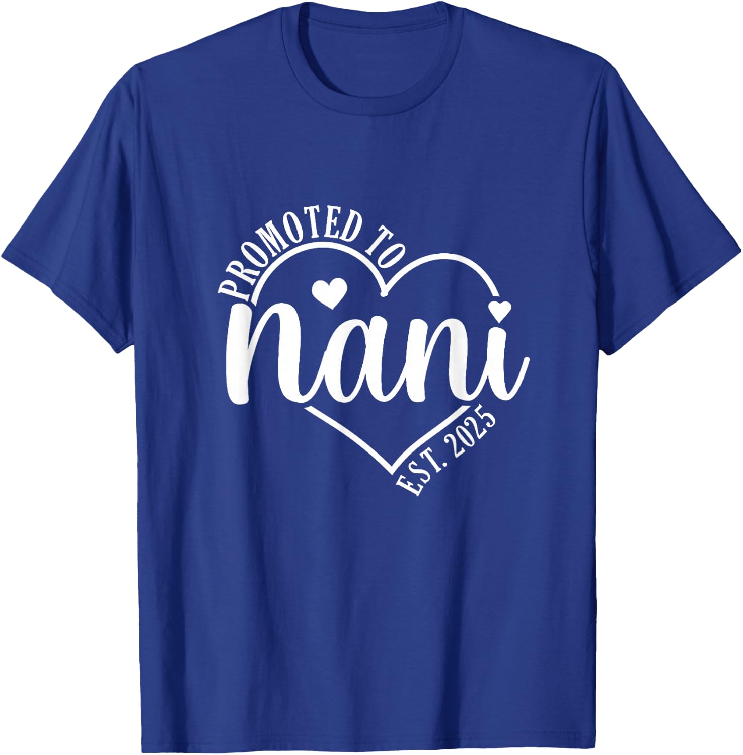 Promoted To Nani Est 2025 New Grandparents Baby Announcement T-Shirt - T-Shirt | Royal