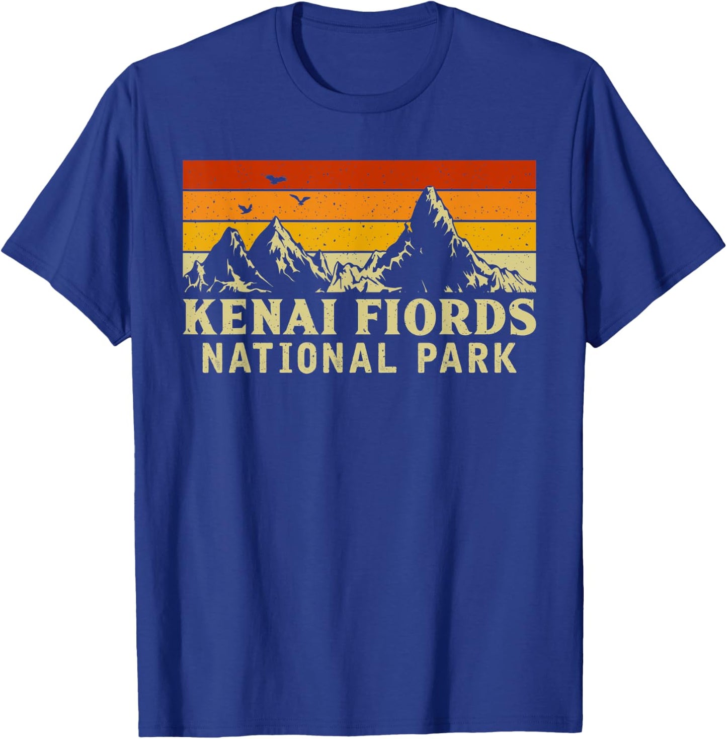 Vintage Retro Mountain Graphics Kenai Fiords National Park T-Shirt - T-Shirt | Royal