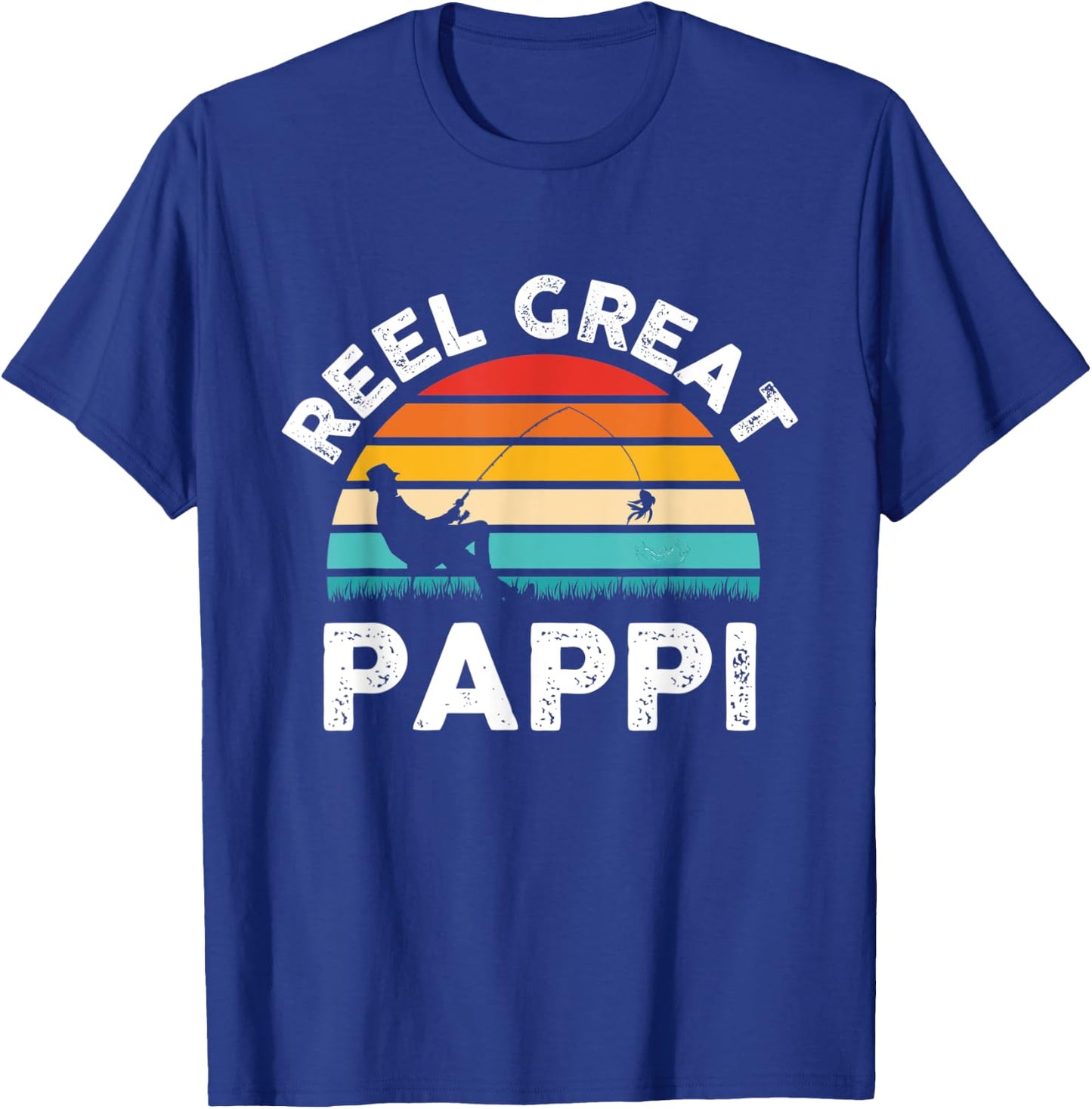Fishermen Reel Great Pappi Vintage Fishing Father’s Day T-Shirt - T-Shirt | Royal