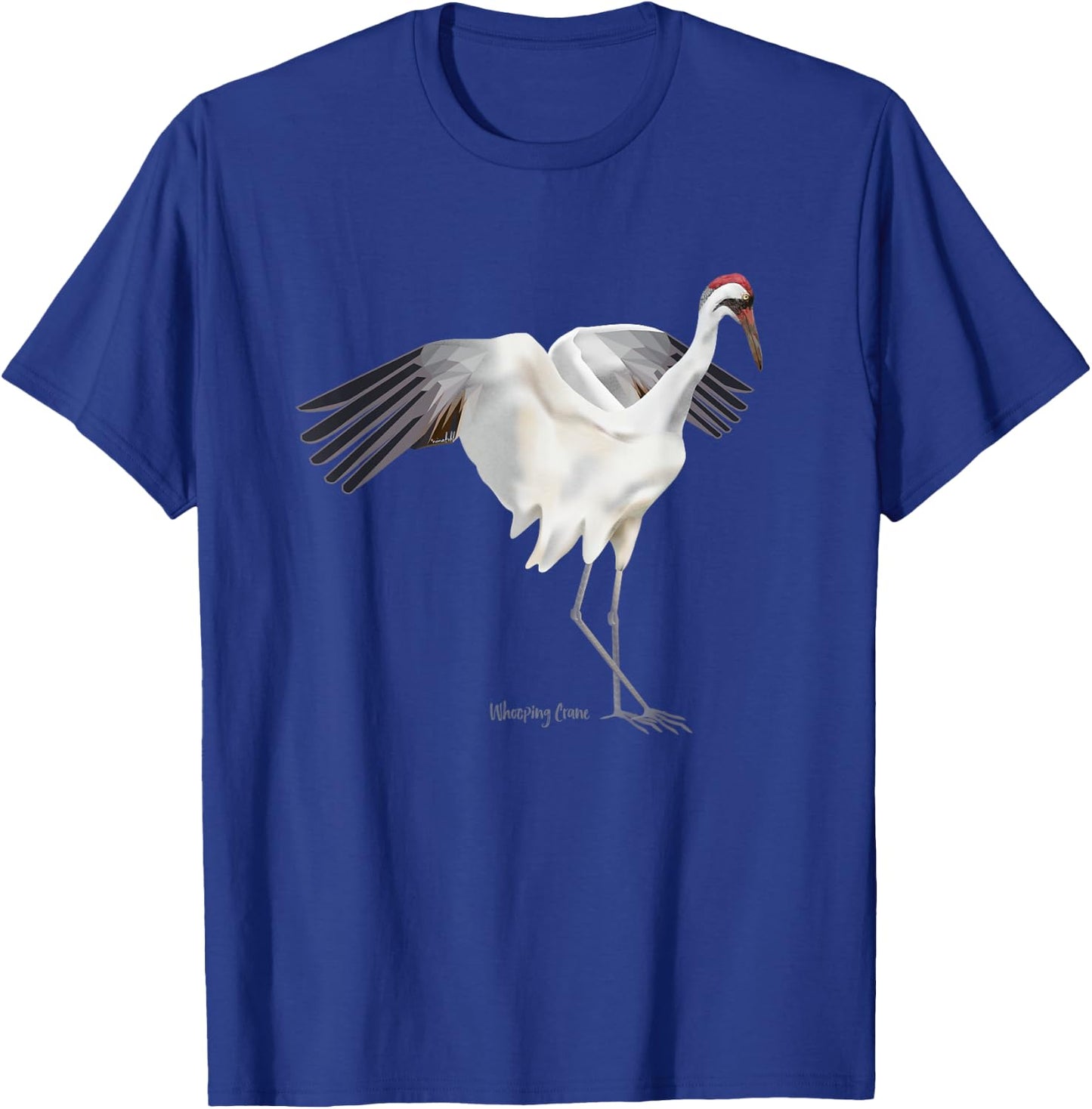 Whooping Crane Graphic Wildlife Bird Watching T-Shirt - T-Shirt | Royal