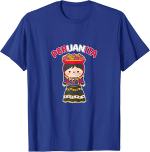 Peruanita. Cute Peruvian T-Shirt - T-Shirt | Royal