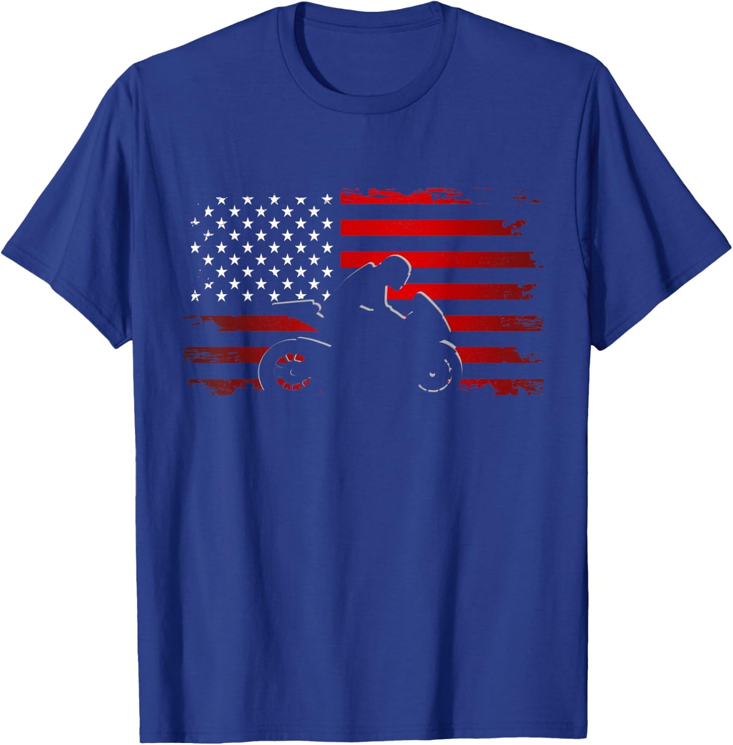 American Flag Motorcycle Apparel - Motorcycle Women Kids Men T-Shirt - T-Shirt | Royal