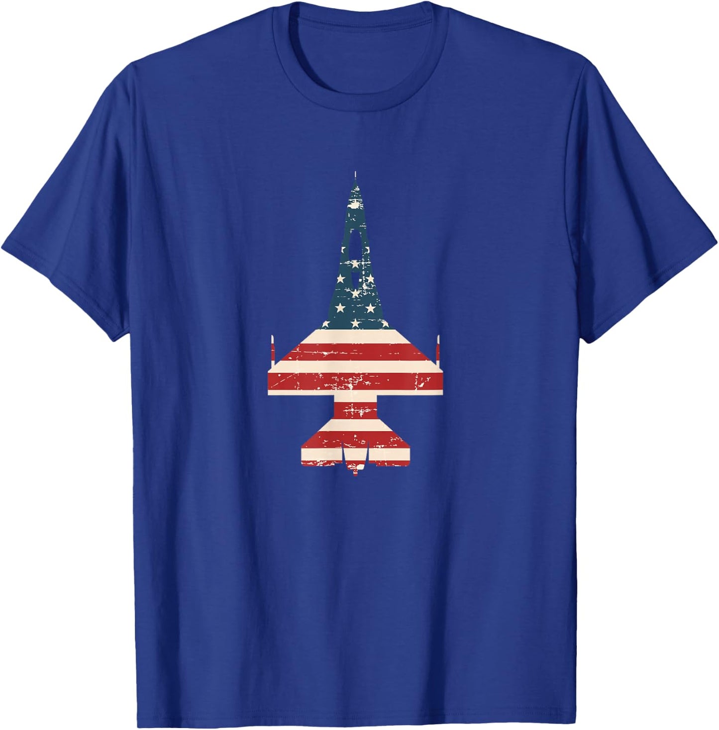 Patriotic F-16 American Flag silhouette novelty T-Shirt - T-Shirt | Royal