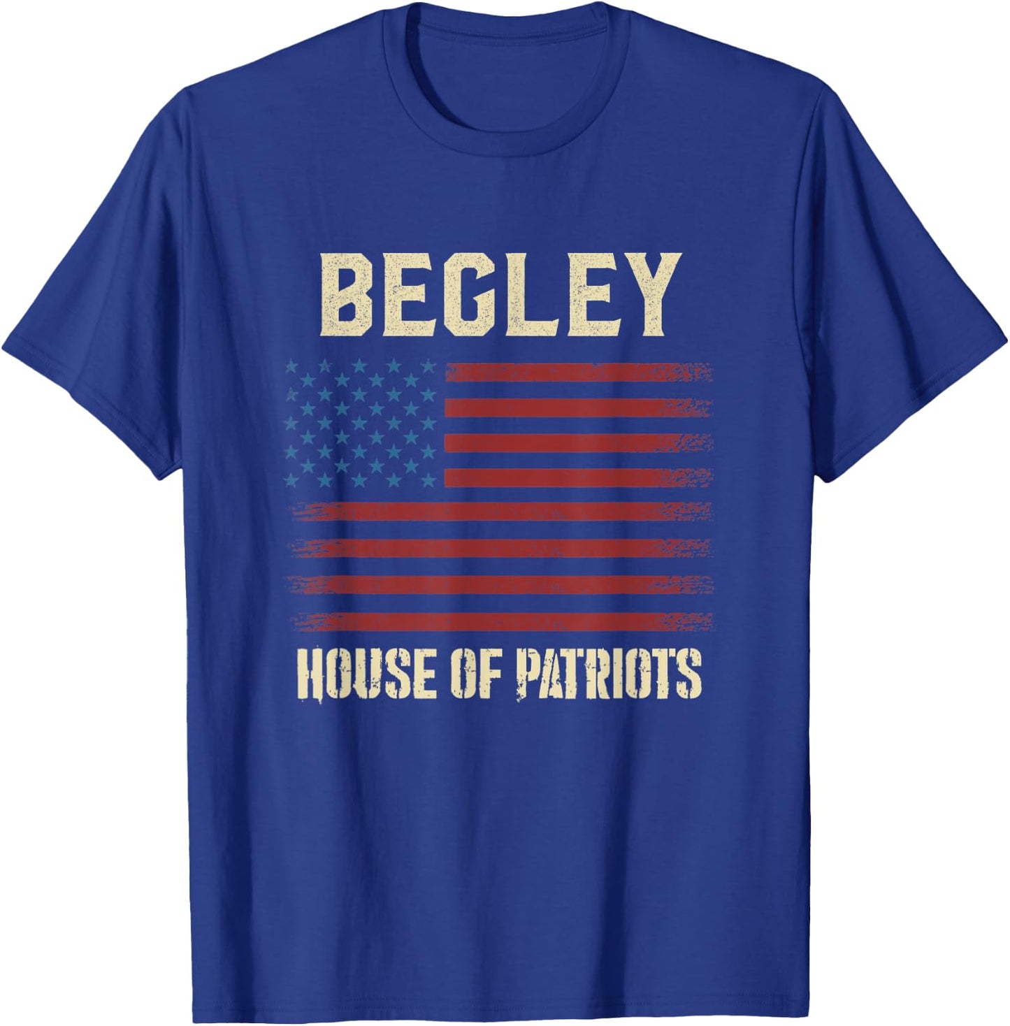 BEGLEY Last Name Surname American Flag Family T-Shirt - T-Shirt | Royal