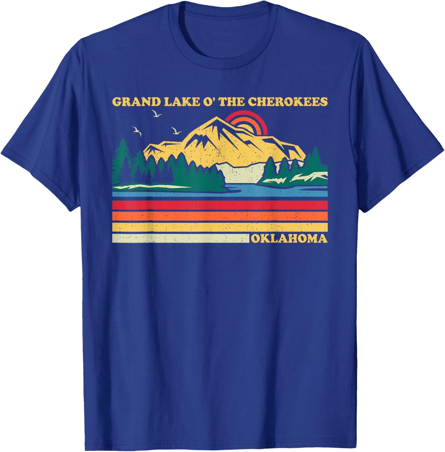 Vintage Retro Oklahoma Grand Lake O' The Cherokees T-Shirt - T-Shirt | Royal