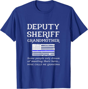 Proud Deputy Sheriff Grandmother Grandma Grandson Granny T-Shirt - T-Shirt | Royal