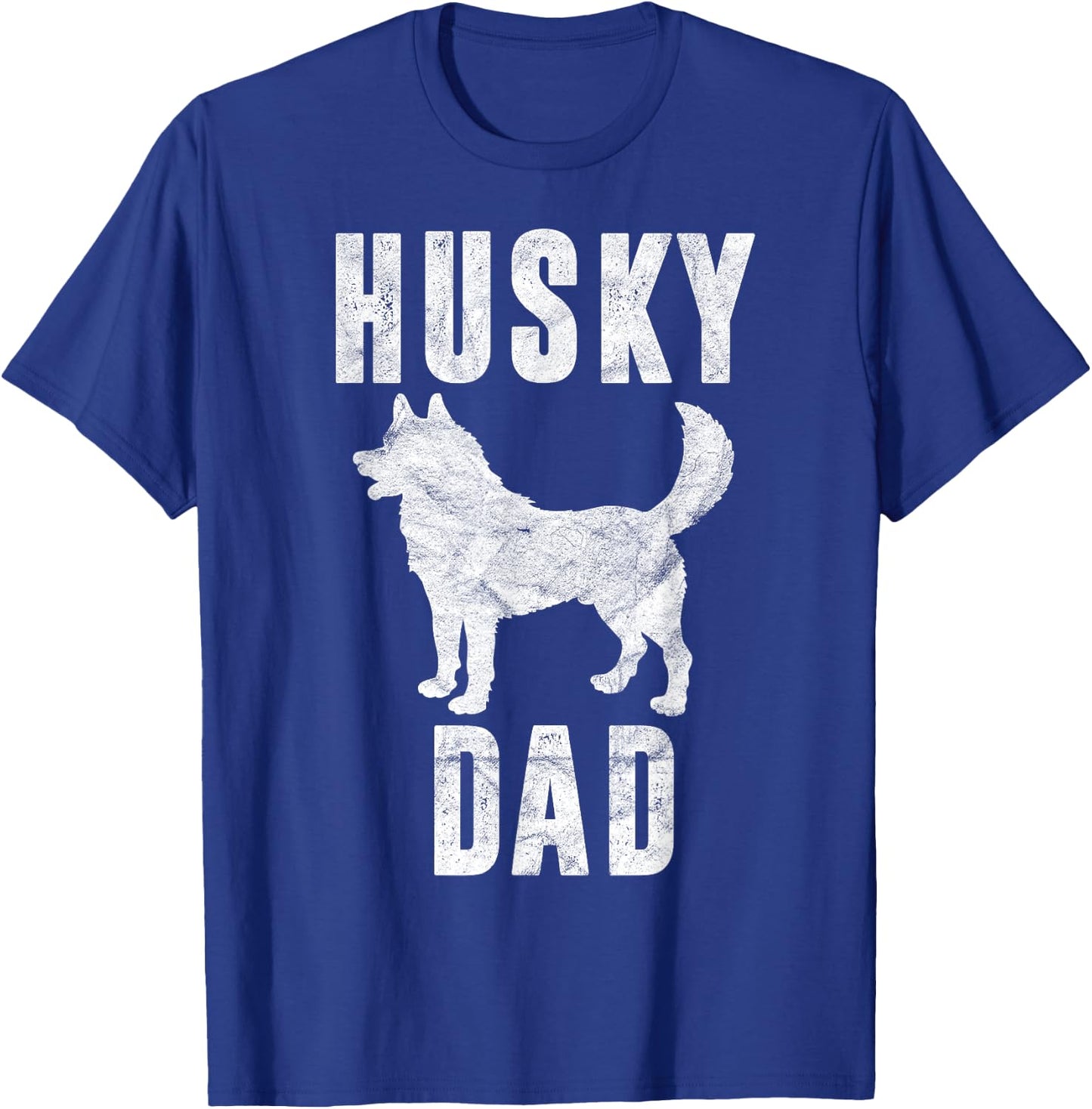 Vintage Husky Dad Gift Dog Daddy Siberian Huskies Father T-Shirt - T-Shirt | Royal