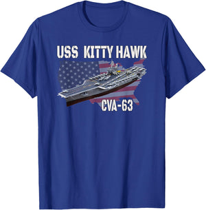 USS Kitty Hawk CVA-63 Aircraft Carrier Veterans Day T-Shirt - T-Shirt | Royal