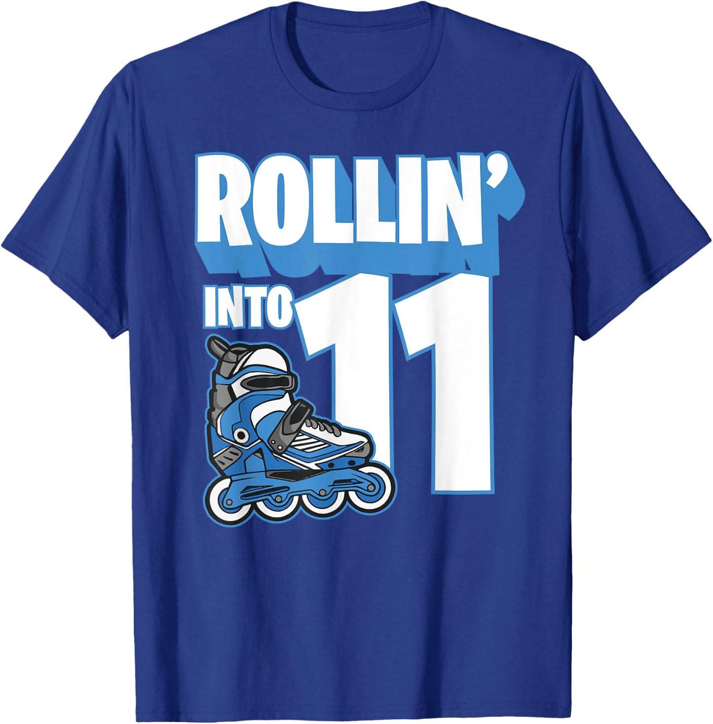 Rollin' into Birthday Roller Skating 11th Birthday Boy Kids T-Shirt - T-Shirt | Royal