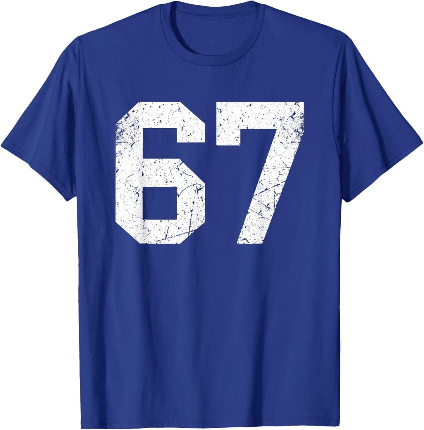 Vintage White Sports Team Number #67 T-Shirt - T-Shirt | Royal