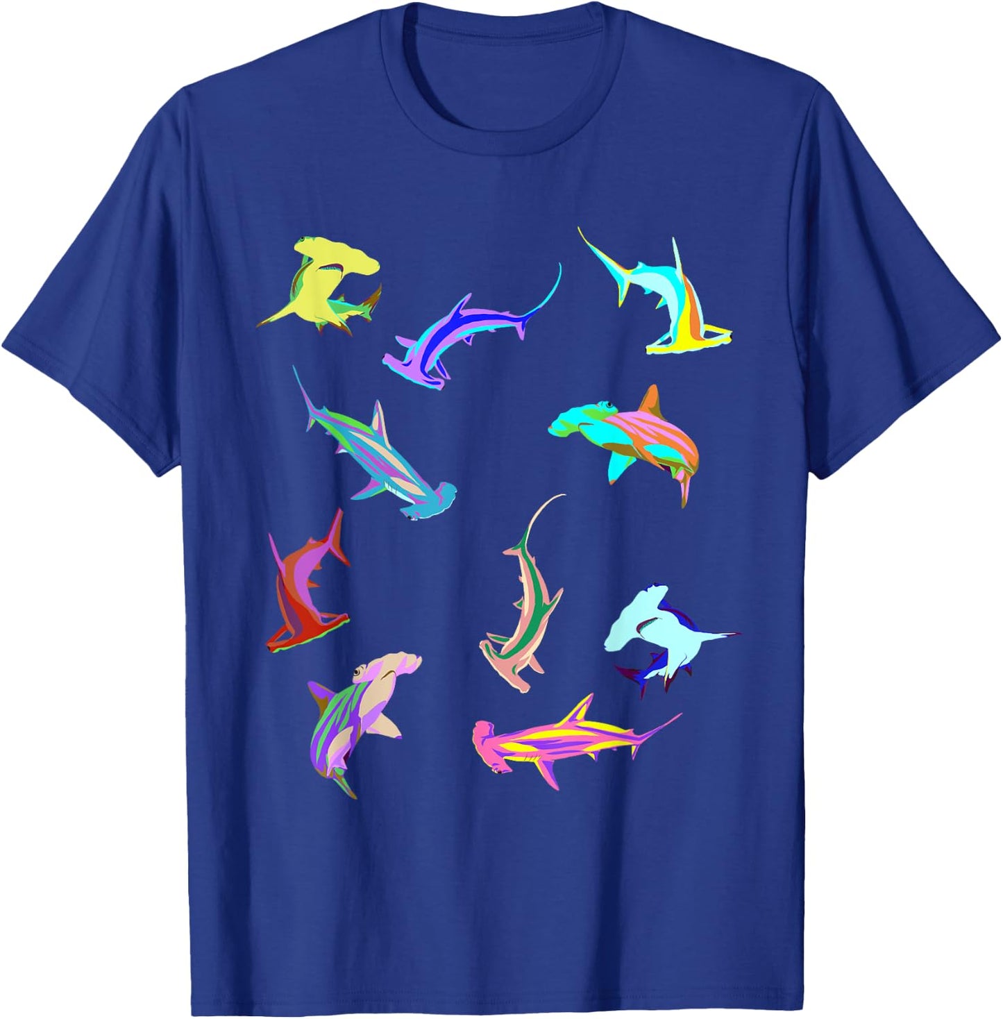 Colourful Hammerhead Sharks T-Shirt - T-Shirt | Royal