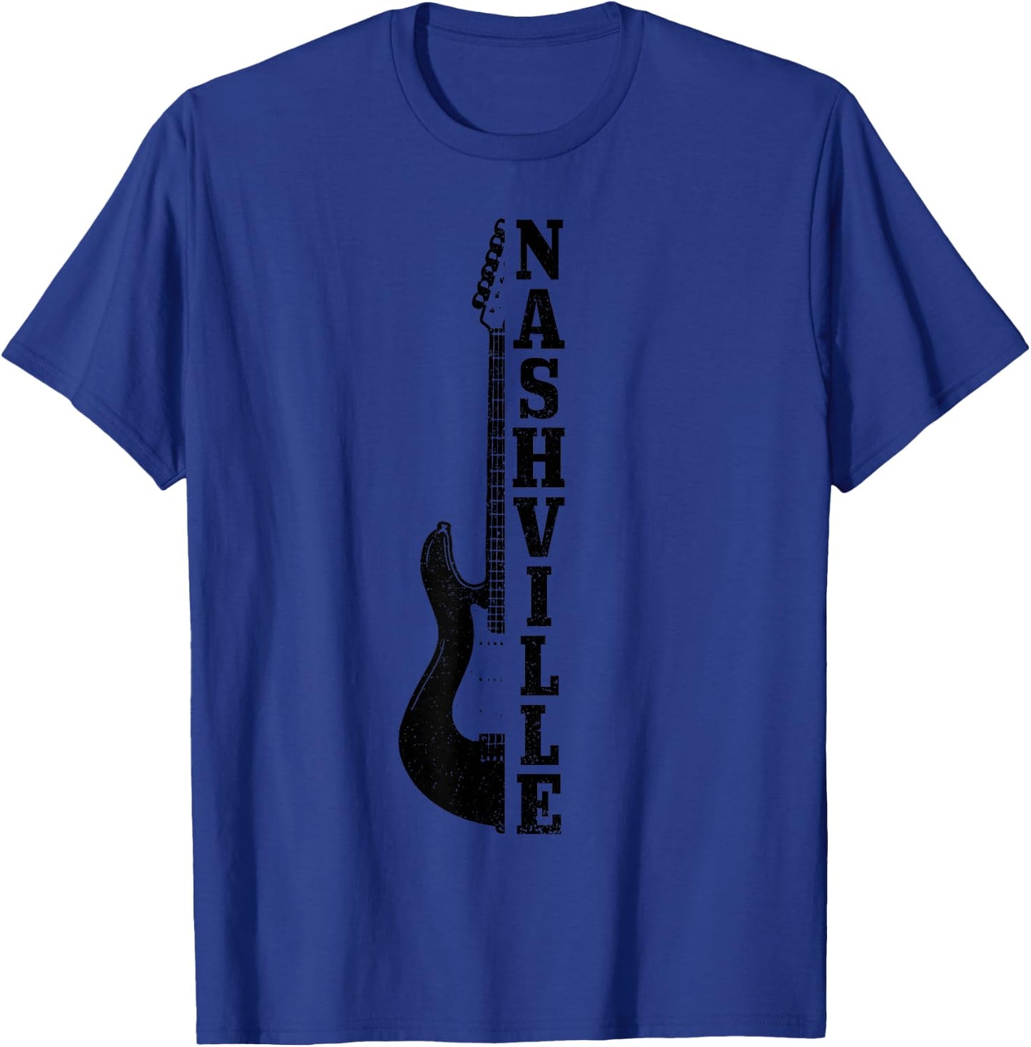 Nashville Tennessee Vintage Country Music City Guitar T-Shirt - T-Shirt | Royal
