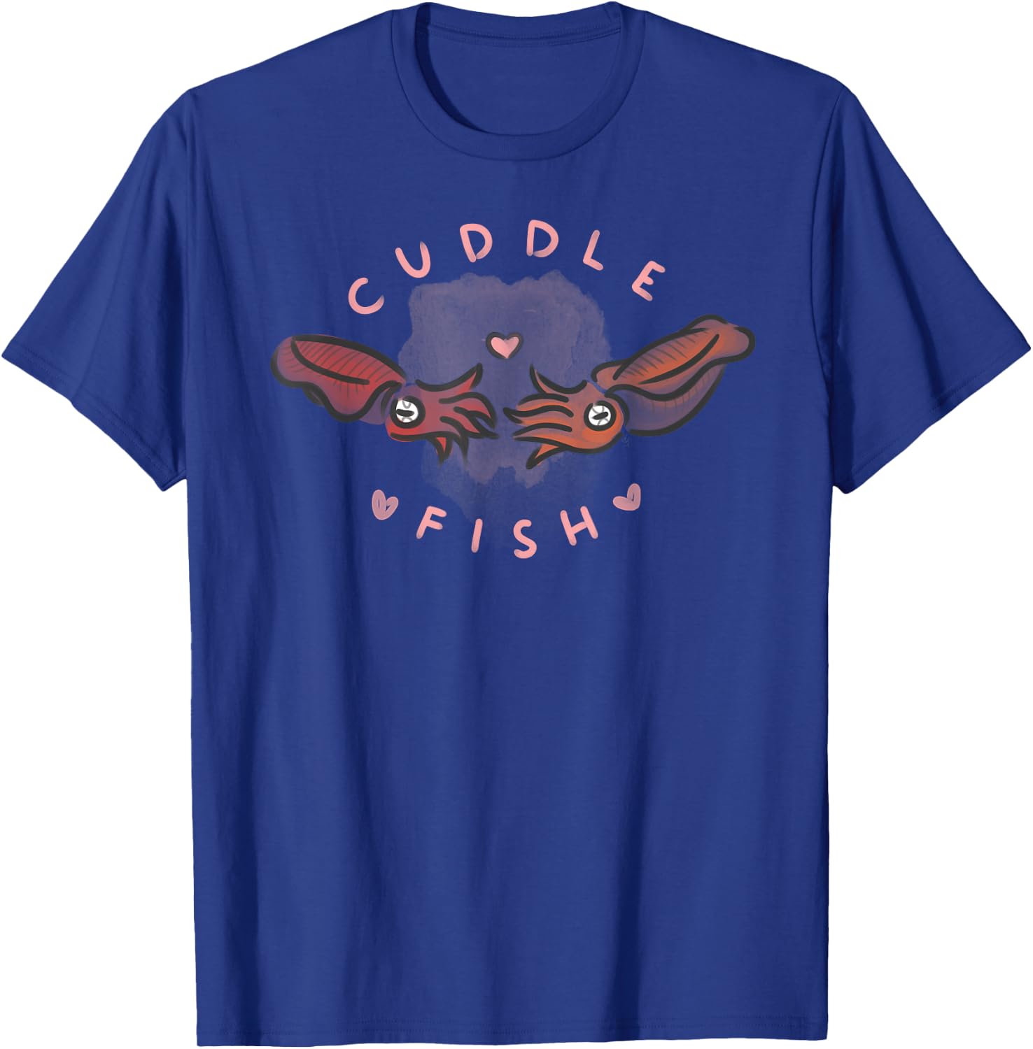 Cuddle Fish love heart cartoon word pun cuttlefish T-Shirt - T-Shirt | Royal