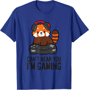 Cute Red Panda Gaming Can't Hear You I'm Gaming T-Shirt - T-Shirt | Royal