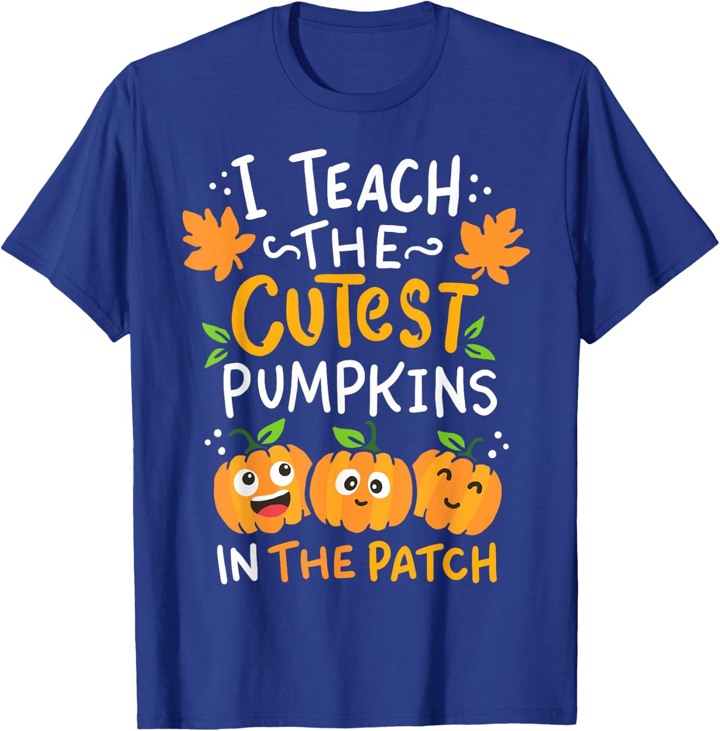 Teacher Halloween Pre-K Teacher Kindergarten Cutest Pumpkins Men Women Girls Kids T-Shirt - T-Shirt | Royal