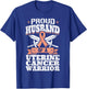 Proud Husband Of A Uterine Cancer Warrior Awareness Ribbon T-Shirt - T-Shirt | Royal