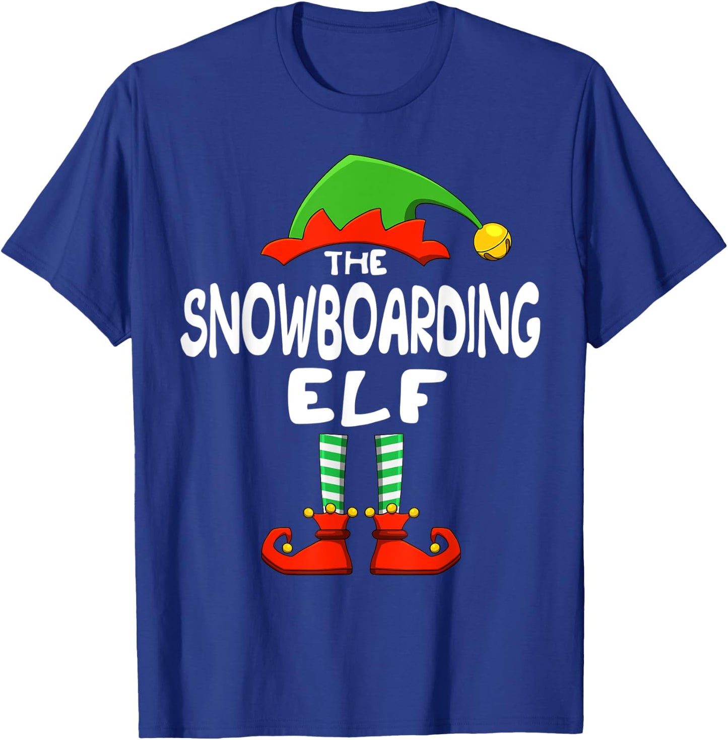 The Snowboarding Elf Funny Matching Family Christmas T-Shirt - T-Shirt | Royal