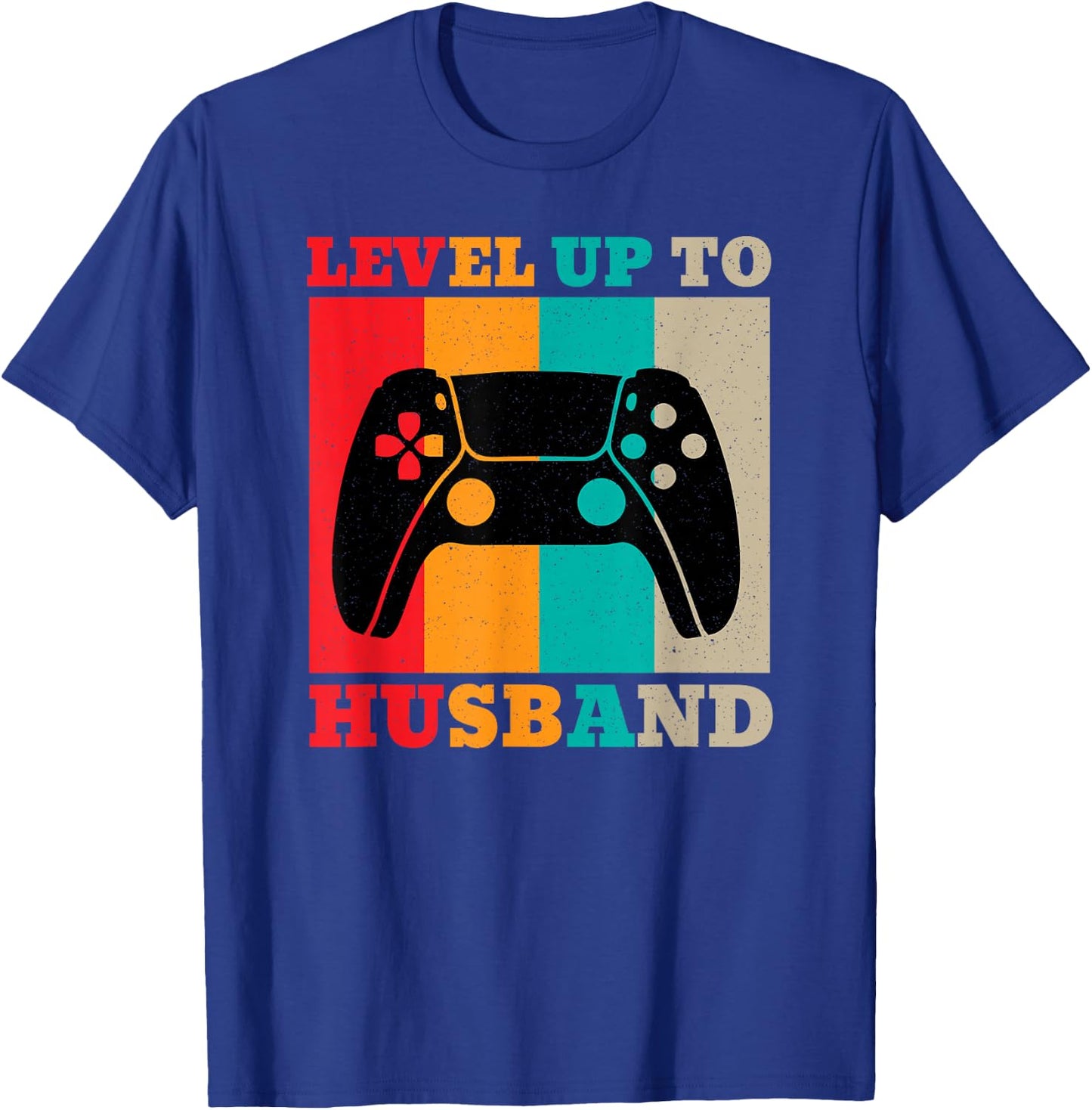 Funny Honeymoon Men's Level Up To Husband Just Married T-Shirt - T-Shirt | Royal