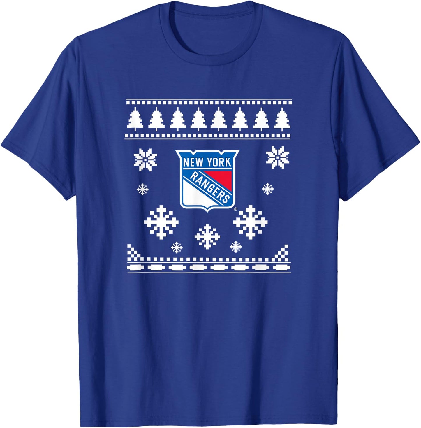 New York Rangers Ugly Christmas Sweater Holidaze T-Shirt - T-Shirt | Royal