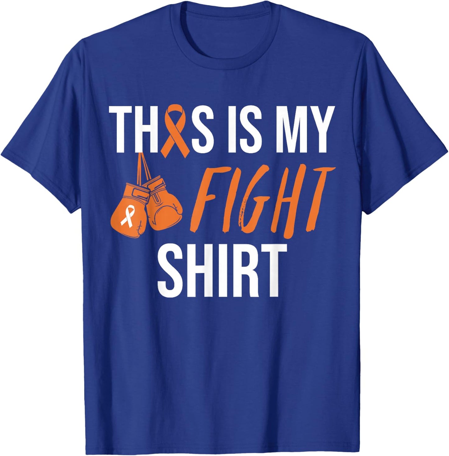 Kidney Cancer Awareness Orange Ribbon T-Shirt - T-Shirt | Royal