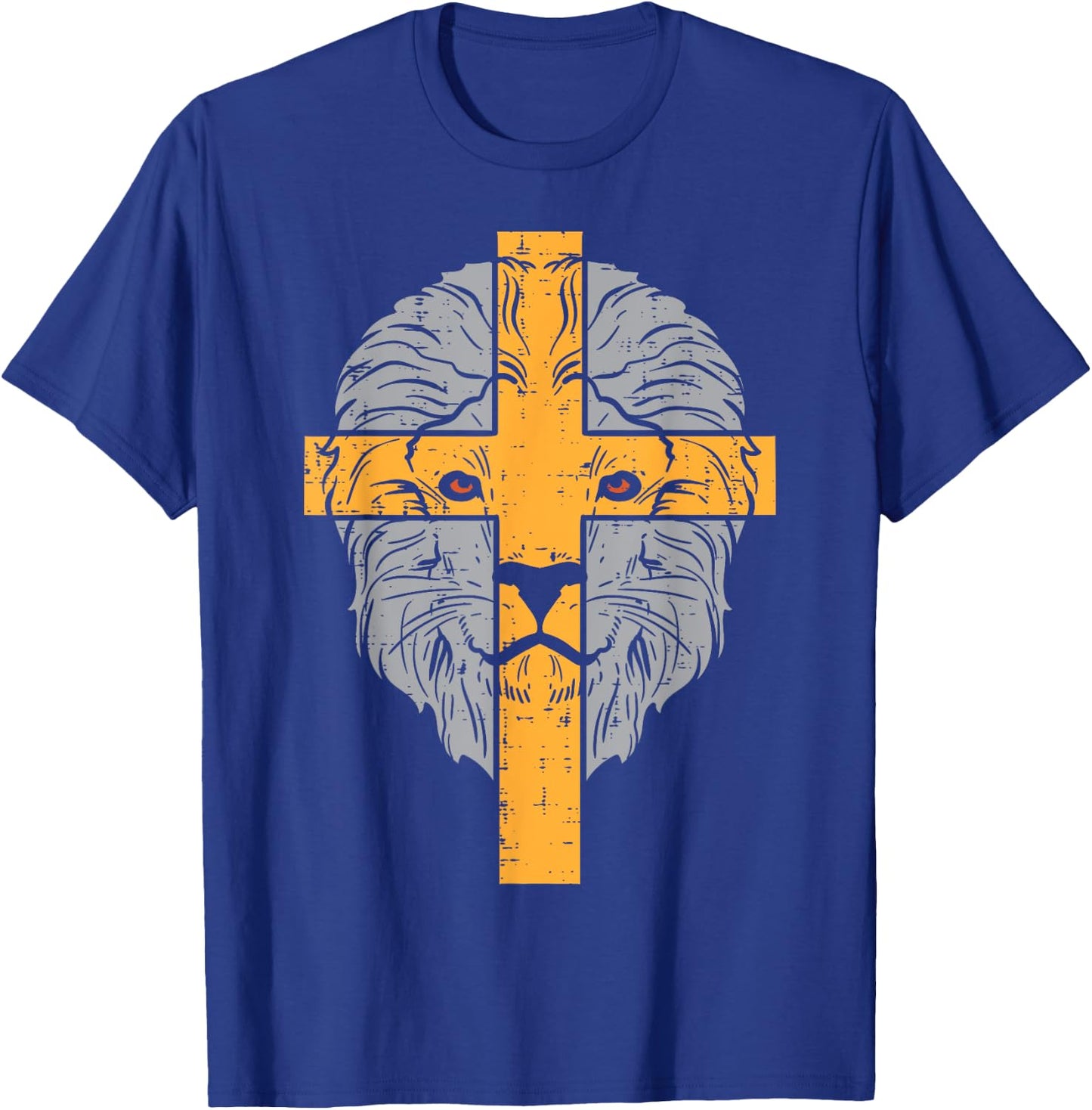 Lion Cross God Jesus Religious Christian Men Women Kids T-Shirt - T-Shirt | Royal