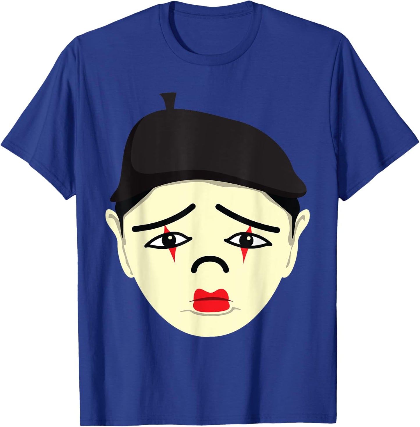 Mime Face Lazy DIY Halloween Costume Funny Clown T-Shirt - T-Shirt | Royal