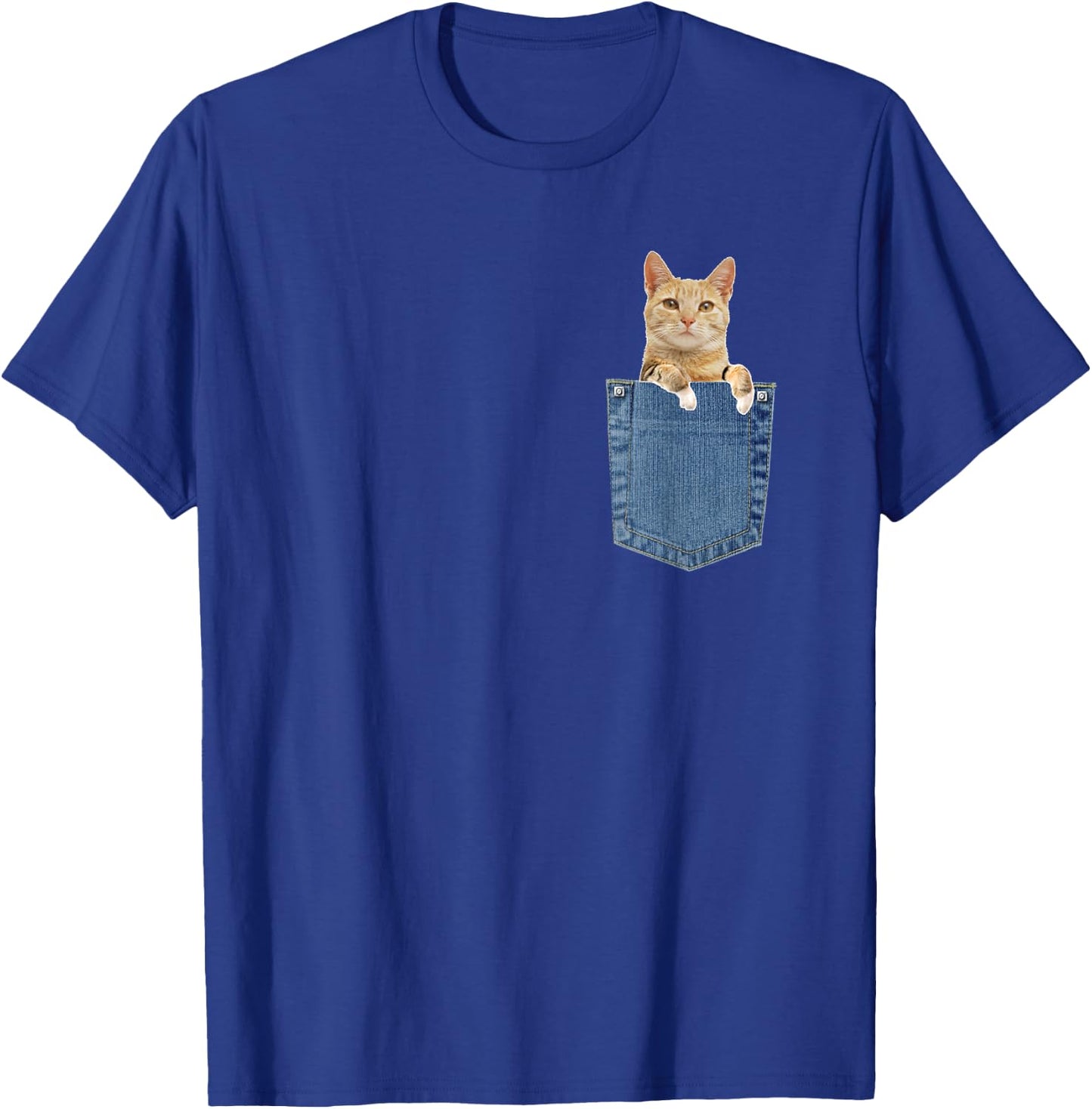 Cat in Pocket Shirt T-Shirt - T-Shirt | Royal