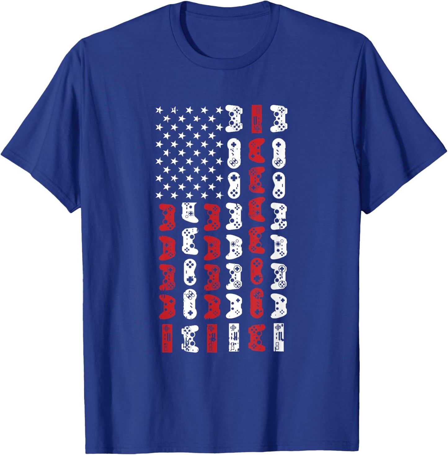 Game Controller 4th Of July Cool USA Flag Patriotic Gamer T-Shirt - T-Shirt | Royal