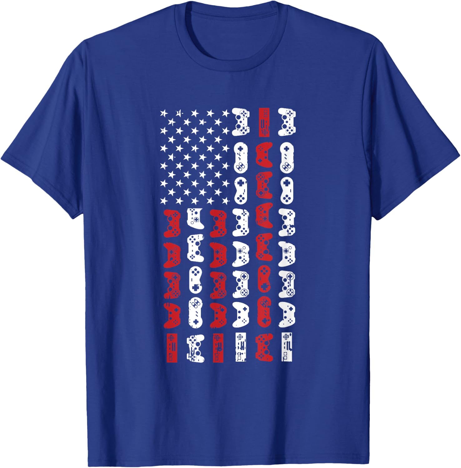 Game Controller 4th Of July Cool USA Flag Patriotic Gamer T-Shirt - T-Shirt | Royal