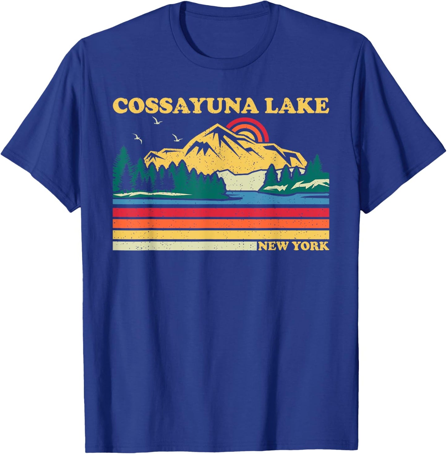 Vintage Retro Family Vacation New York Cossayuna Lake T-Shirt - T-Shirt | Royal